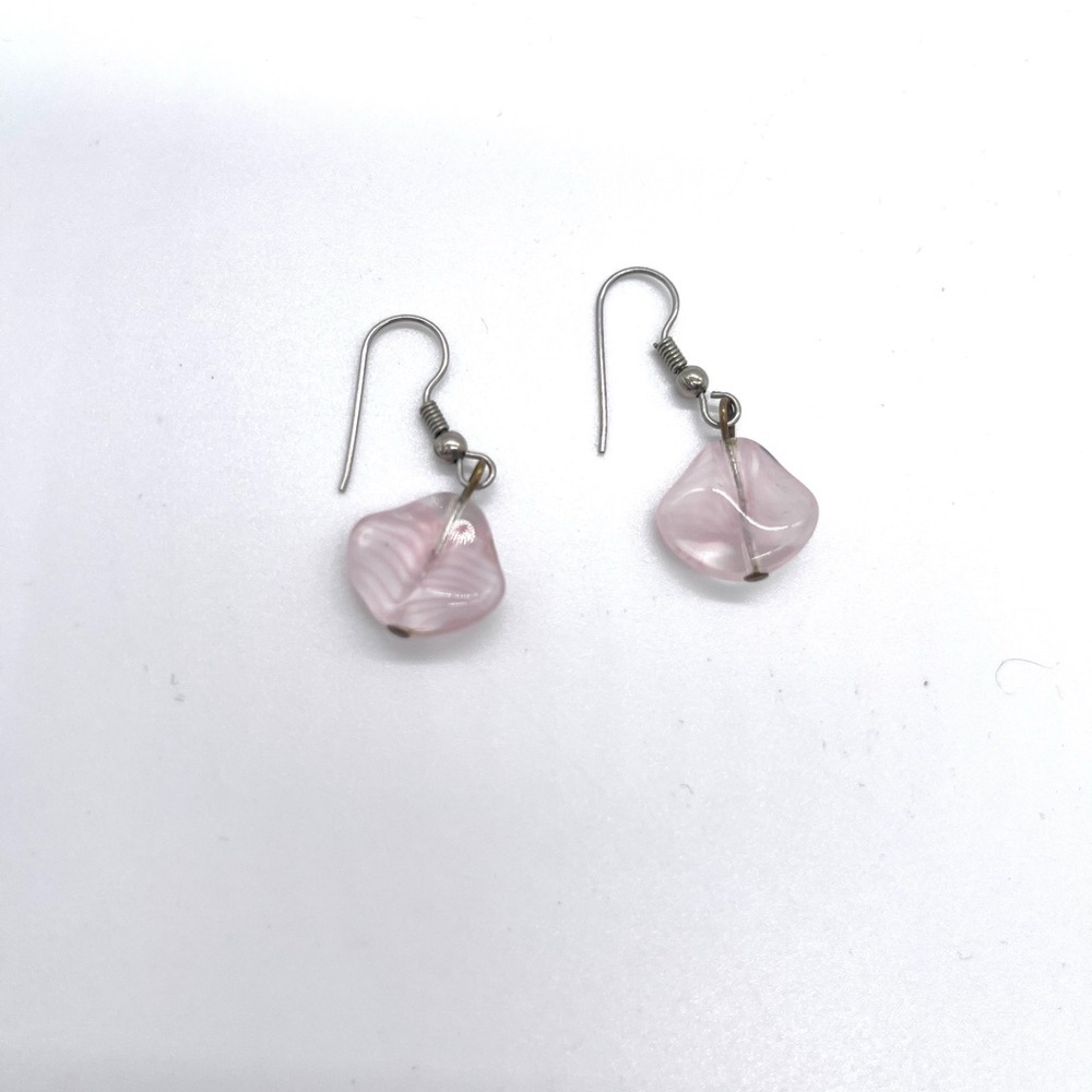 Rose Quartz Elegant Pink Dangle Earrings - Picture 2 of 3